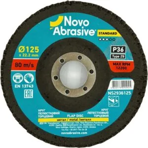 NOVOABRASIVE 29 Fächerscheibe, 125x22,23 mm, P36