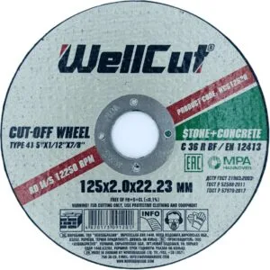 WellCut Trennscheibe 125 x 2,0 x 22,23 mm, für Stein
