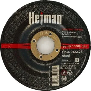 Schleifscheibe Hetman 27 115x6,0x22,23 mm, für Metall