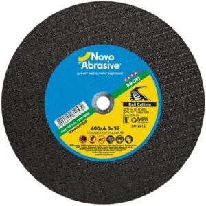 Trennscheibe NOVOABRASIVE 41 400 x 4,0 x 32 mm, auf einer Schiene