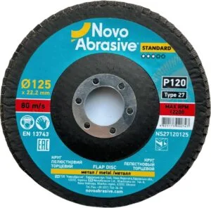 NOVOABRASIVE 27 Fächerscheibe 125x22,23 mm, P120