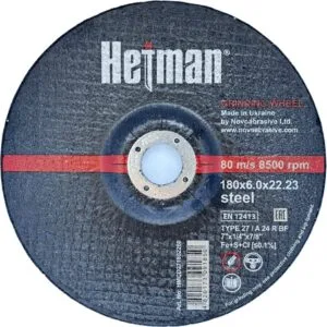 Schleifscheibe Hetman 27 180x6,0x22,23 mm, für Metall