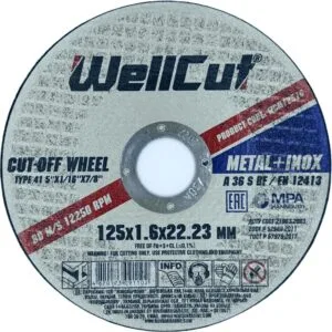 WellCut Trennscheibe 125 x 1,6 x 22,23 mm, für Metall