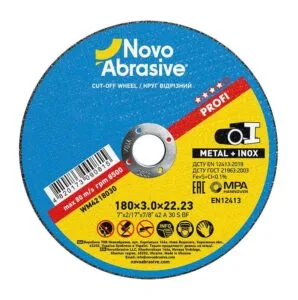 Trennscheibe NOVOABRASIVE 42 180 x 3,0 x 22,23 mm, für Metall