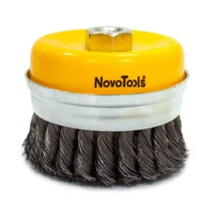 Endbürste NovoTools 90 mm, mit Ring, geflochtener Draht