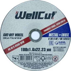 WellCut Trennscheibe 180 x 1,6 x 22,23 mm, für Metall