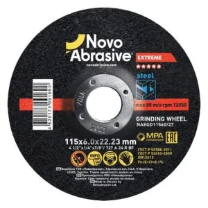 Schleifscheibe NovoAbrasive Extreme 27 115 x 6,0 x 22,23 mm, für Metall