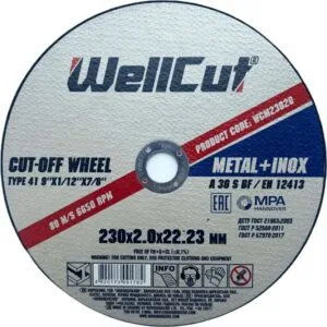 WellCut Trennscheibe 230 x 2,0 x 22,23 mm, für Metall