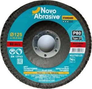 NOVOABRASIVE 27 Fächerscheibe, 125 x 22,23 mm, P80