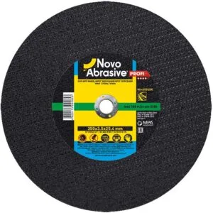 Trennscheibe NOVOABRASIVE 41 350 x 3,5 x 25,4 mm, auf einer Schiene