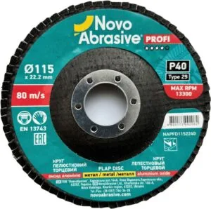 NovoAbrasive Profi 29 Fächerscheibe, 115 x 22,23 mm, P40