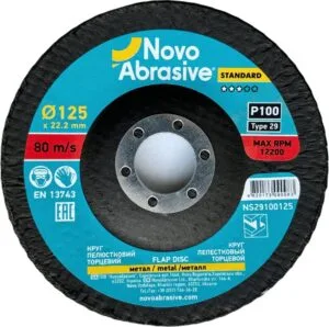 NOVOABRASIVE 29 Fächerscheibe, 125x22,23 mm, P100