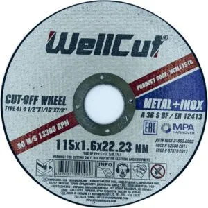 WellCut Trennscheibe 115 x 1,6 x 22,23 mm, für Metall